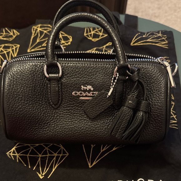 EUC Coach Black Mini Leather Bag - Picture 1 of 4